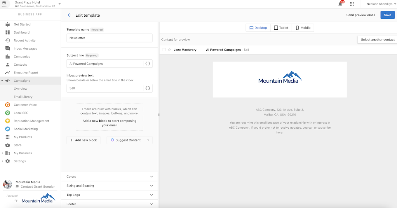 Email and SMS marketing platform preview